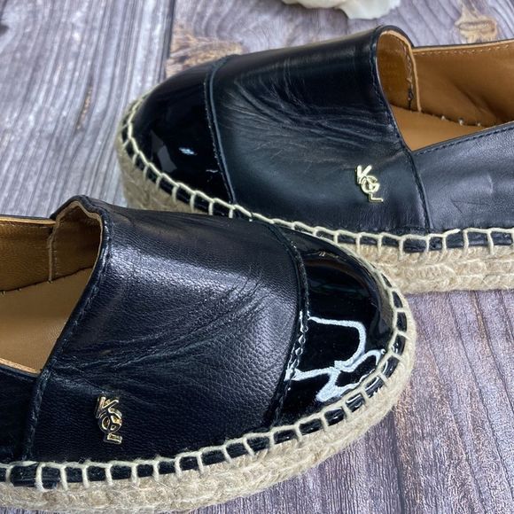 New Kurt Geiger Morella Black Leather Platform Espadrille Flats 38M - Picture 8 of 15